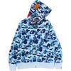 Bape Abc Camo Kryształowy Kamień Rekin Bluza z Kapturem na Zamek 1L30-115-008
