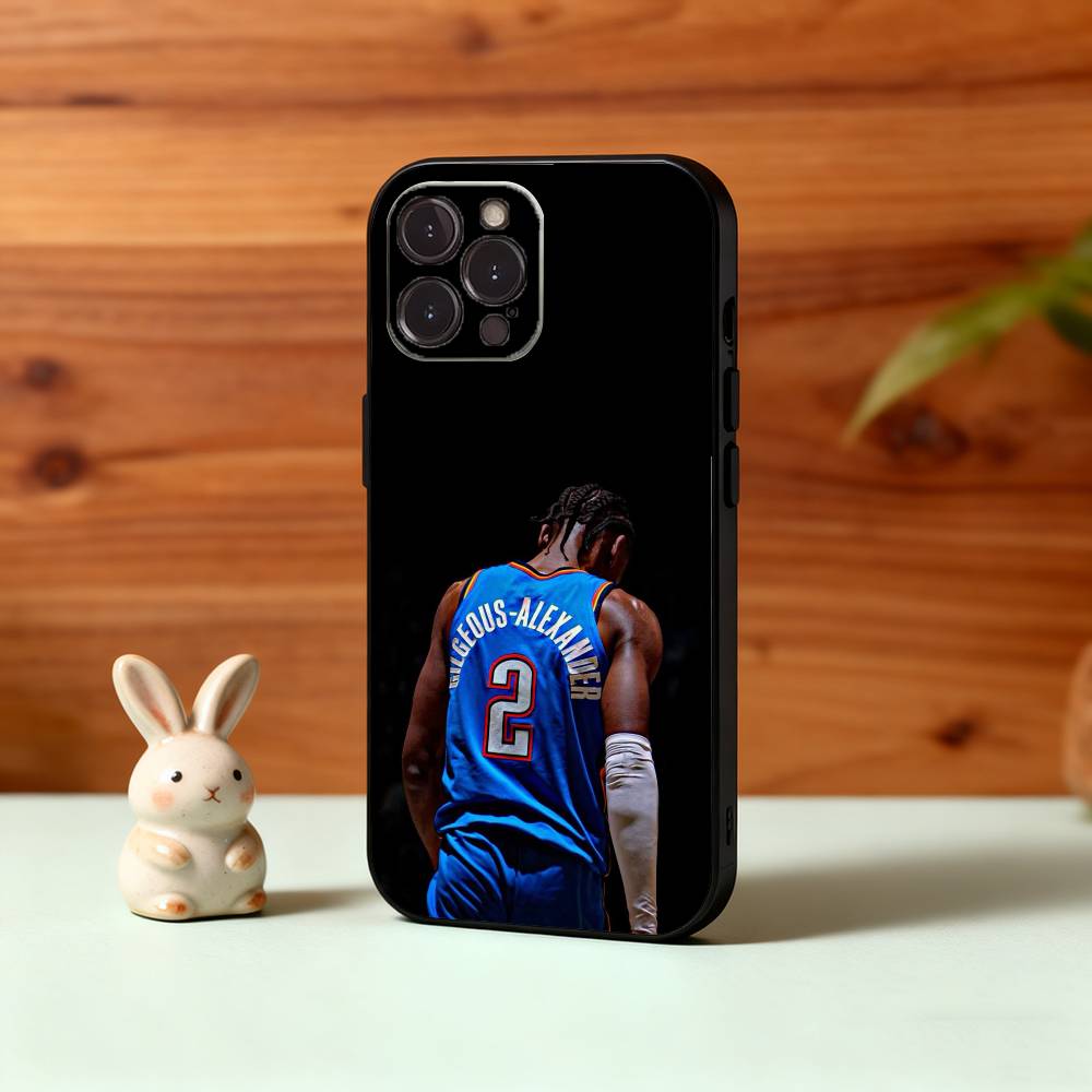 S-Shai G-Gilgeous A-Alexander Phone Case For iPhone17 16 15 14 13 12 11 Pro Max Plus,5G Soft Black Case iPhone14ProMax