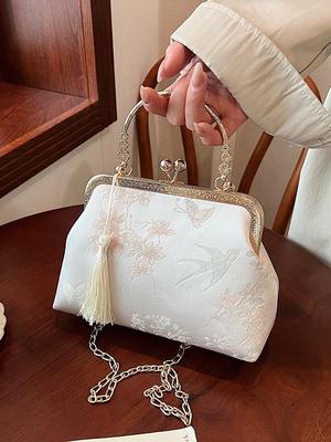Women's Retro Chinese Republic Hanfu Handbag - Perfect Match for Qipao, Small Tote with Traditional Style