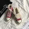 Retro cotton shoes female winter student velvet black high-top cotton shoes 88