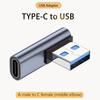 SUNROZ Angled Adapter Type-C Female - USB 3.0 Male 10Gbps Graphite, Metal (A48621)