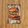 D Tin paintingVintage Hamburger Metal Sign Retro Food Wall Art X Inch for Kitchen Diner  Cafe Decor