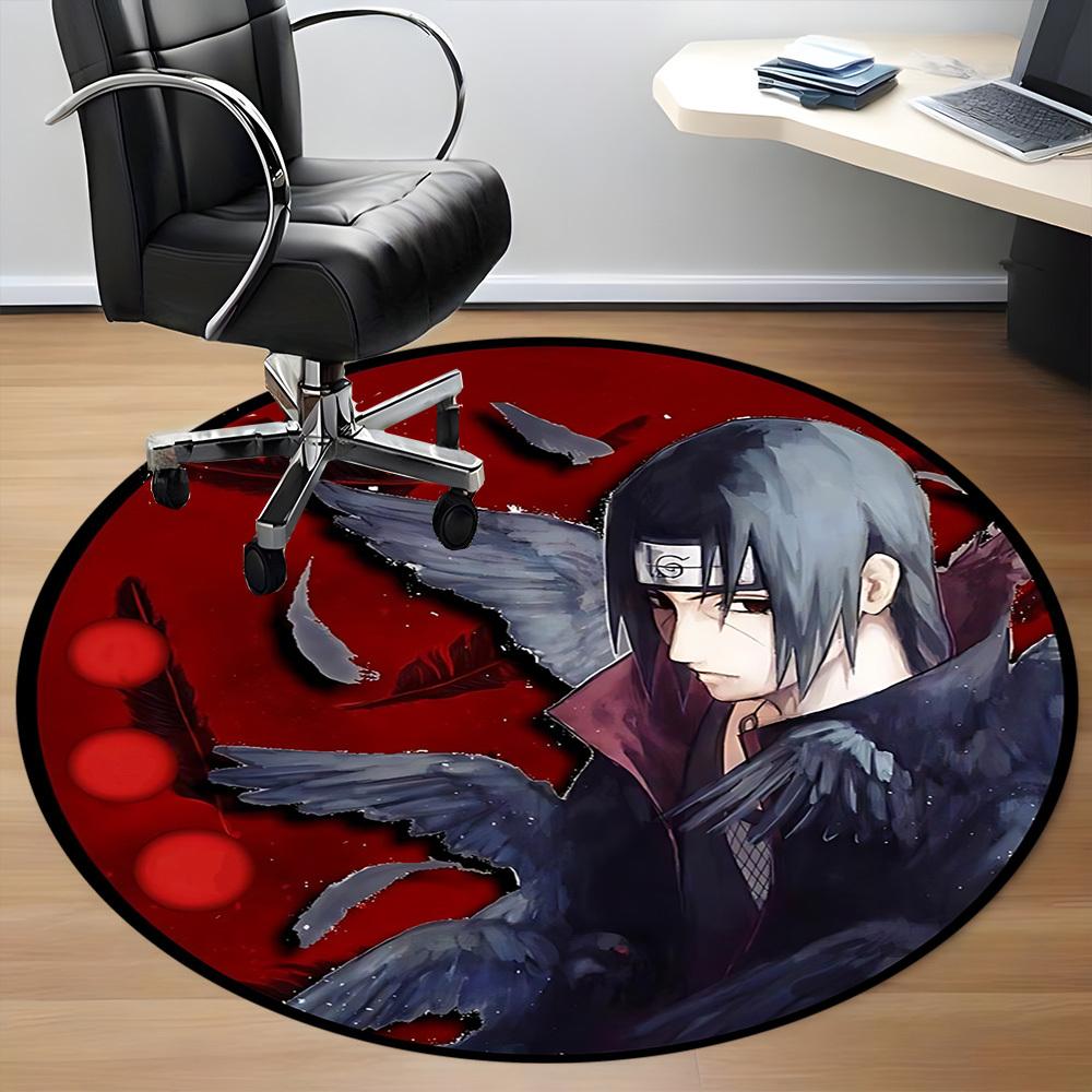 1pc Naruto Chair Carpet for Office, Indoor Non Slip Washable Polyester Fiber Carpet, Mat For Office, Machine Washable