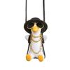 Gypsum Cool White Swing Duck with Sunglasses Automoblie Decor Car Rearview Mirror Ornaments Creative Duck Auto Decoration