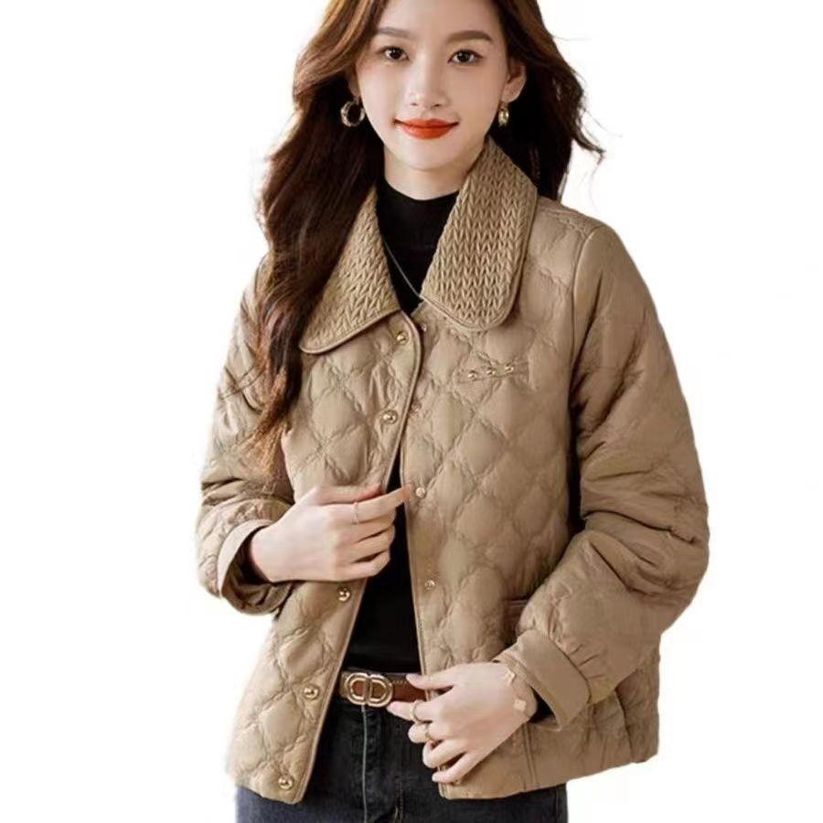 Down Cotton-padded Clothes Women's Short Winter New Small Light Rhombus Padded Jacket Small Cotton-padded Jacket