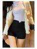 Autumn/Winter 2025 Women's High Waist Korean A-line Wide Leg Shorts - Slimming, Elastic, Versatile Casual Booty Shorts