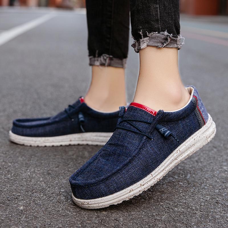 Men's Canvas Casual Shoes Lightweight Loafers Soft Shoe Vulcanized Shoe Driving Flat Shoes Covers Outdoor Walking Shoes 2025
