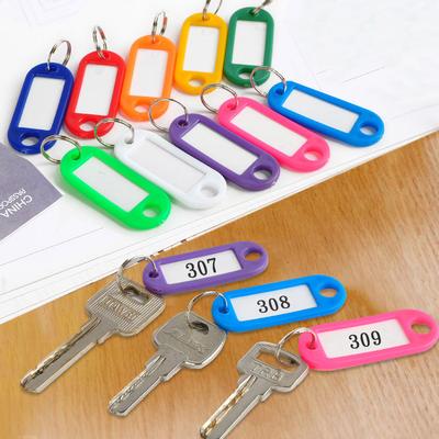 10/20/30Pcs Multicolor Keychain Key Id Label Tags Luggage Id Tags Hotel Number Card