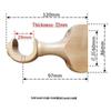 Solid Wood Curtain Rod and Track Accessories: Single/Double Bracket, Base, Decorative Head