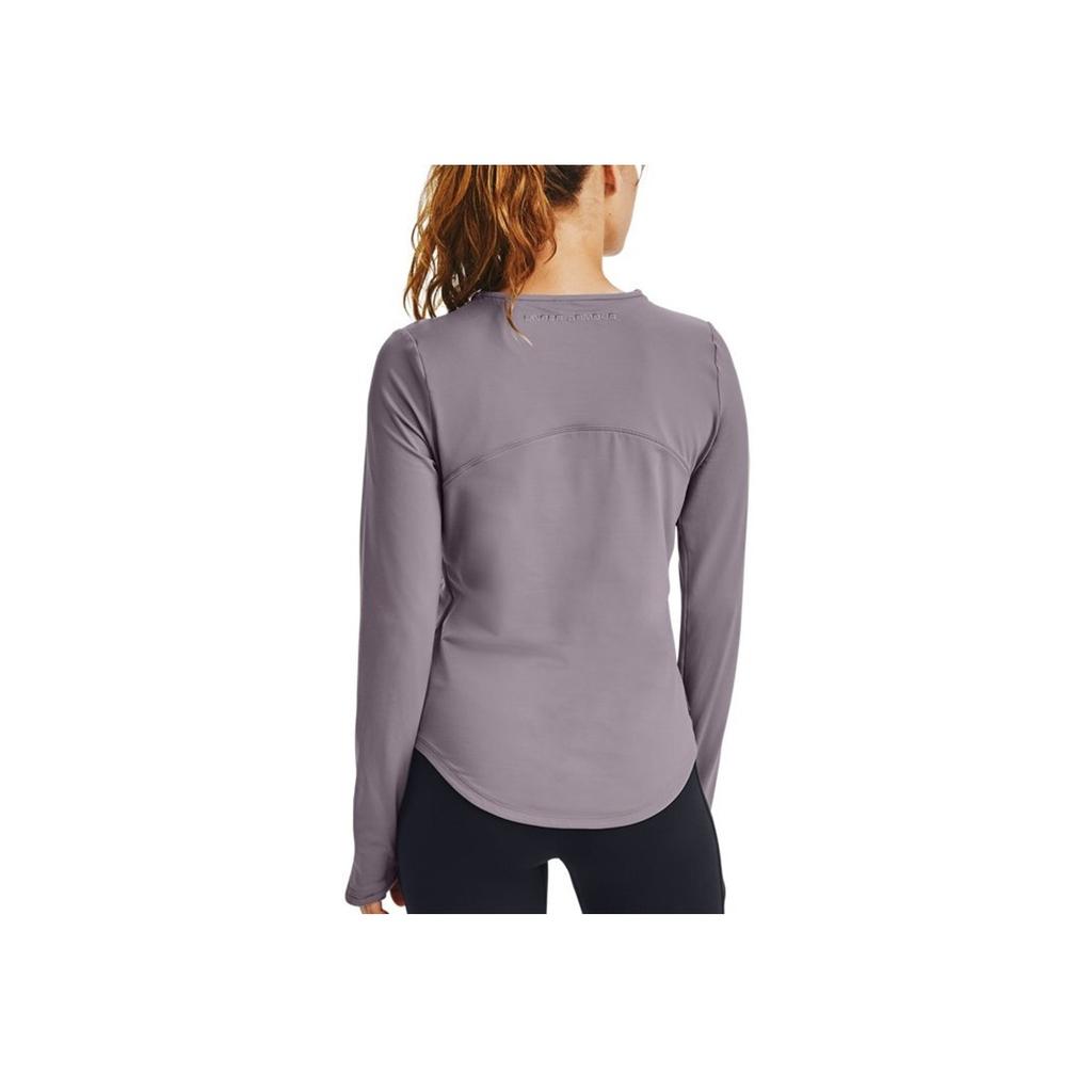 Under Armour Infused Meridian Crew Long Sleeve Solid Color Casual Sports Breathable Straight Fit Round Neck T-Shirt Women Tops 1360568-585