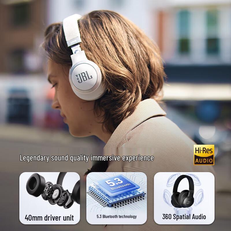 JBL LIVE 770NC Adaptive Noise Cancelling Wireless Over-Ear Headphones