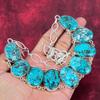 Blue Turquoise Handmade Gemstone Necklace, 925 Solid Sterling Silver Antique Jewelry Necklace, For Engagement Gift