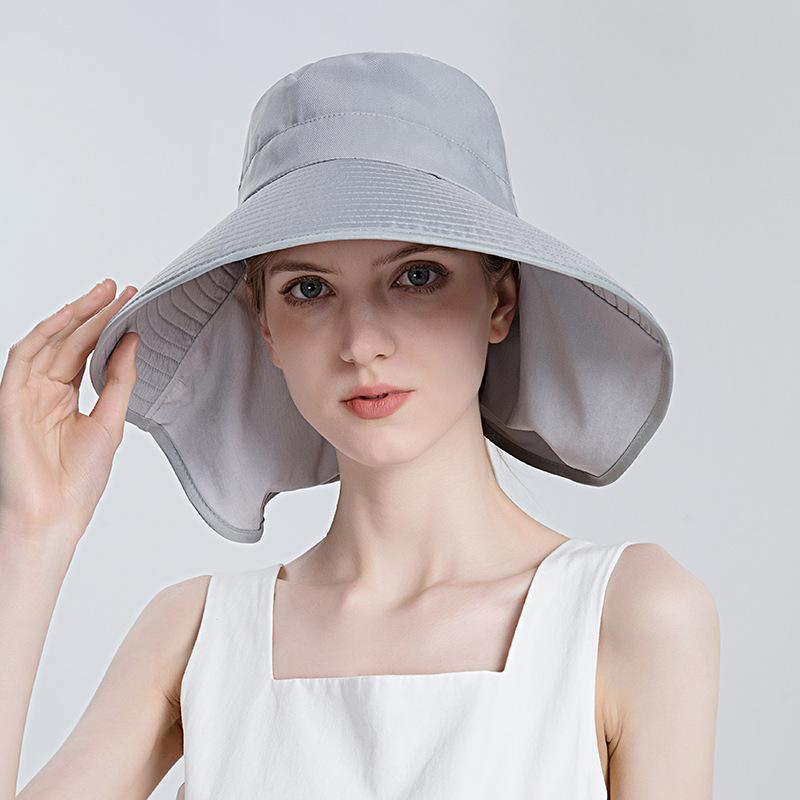 Women's Sunscreen Hat Fisherman Hat Summer Outdoor Big Brim Beach Sun Hat Basin Hat for Women Adjustable Bucket Cap