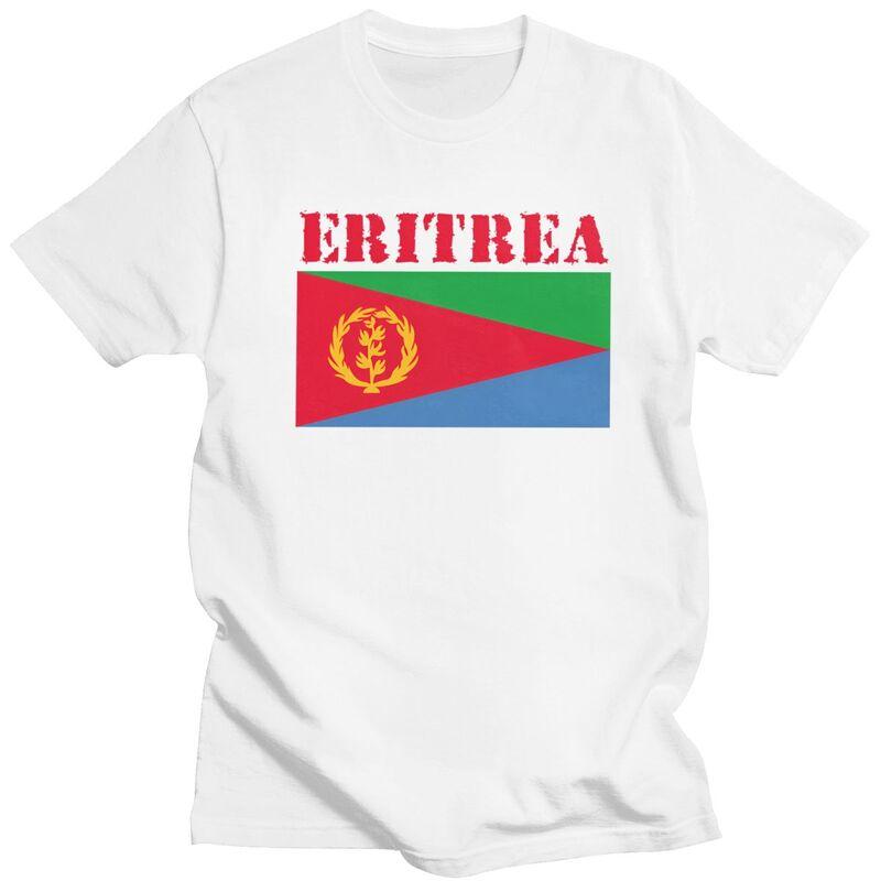 Custom Eritrea Flag Tshirt for Men Short Sleeve T Shirt Tshirt Slim Fit Pure Cotton Tees Gift