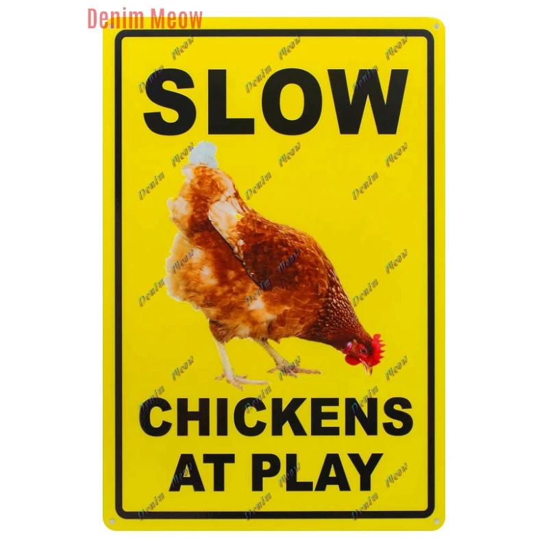 Vintage No Parking Metal Sign, Caution Metal Poster, Warning Slow Down Road Sign, Private Road, Home Decor, WY263