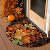 Fall Maple Leaf Half Round Doormat Non-Slip Absorbent Autumn Floor Mat for Front Door, Entryway, Thanksgiving Home Decor