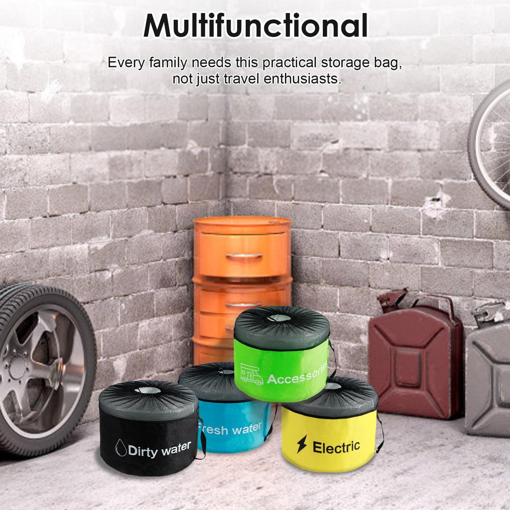 3/4PCS RV Hose Storage Bags with Mesh Top Waterproof RV Utility Bag Multifunctional RV Accessories Storage Bags with Straps