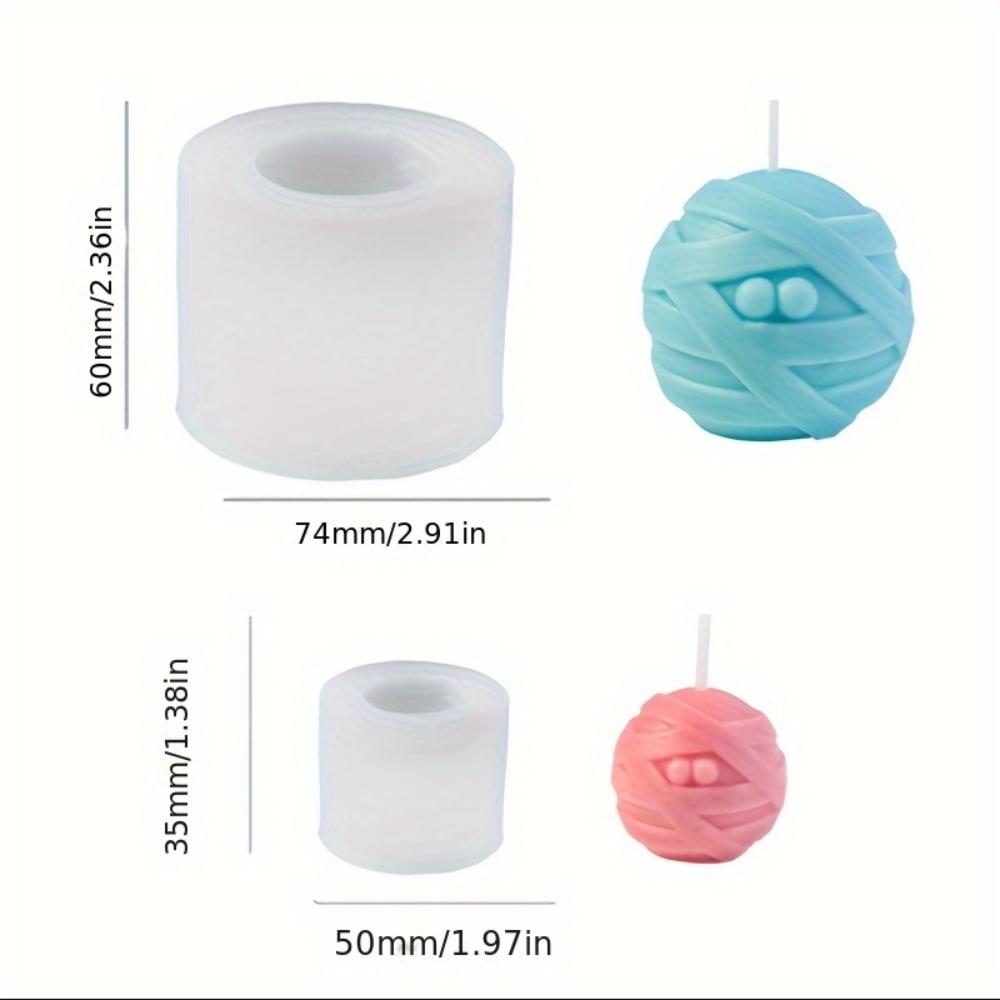 DIY Injured Ghost Silicone Candle Mould 3D Bandage Big Eyeballs Halloween Decor Making Tool DIY Cartoon Resin Plaster Craft Mold