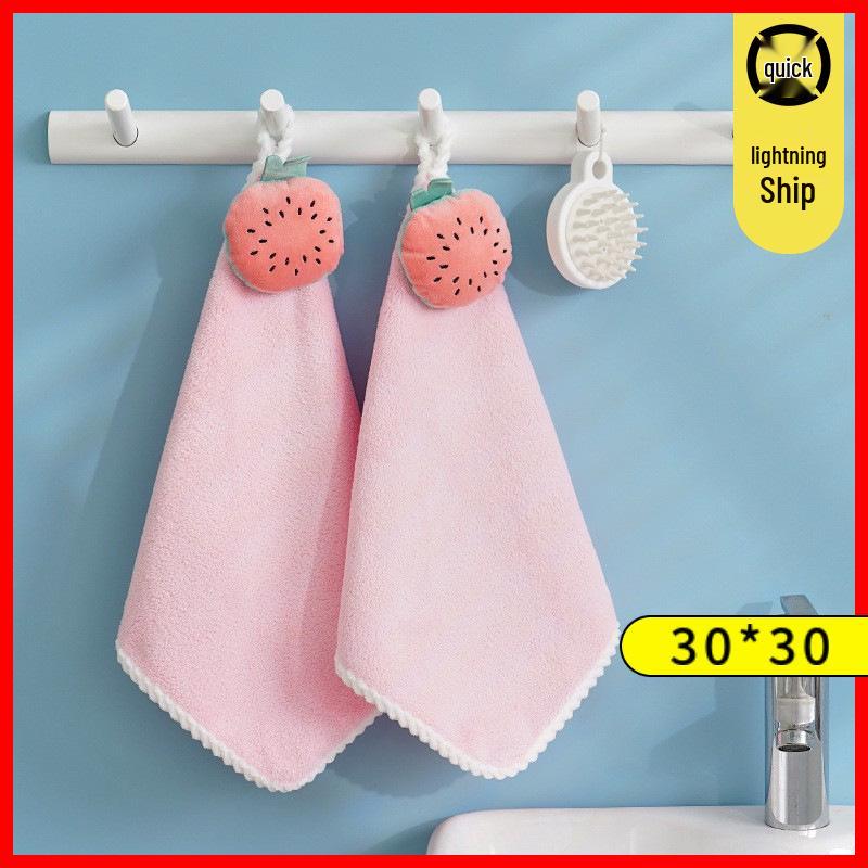 Coral Fleece Goose Hand Towel - Absorbent & Cute for Kids' Bathroom or Kitchen