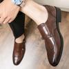 Módní pánské kožené oxfordky Italské monk strap přezkové brogue společenské boty na obchodní jednání, svatbu, formální událost, společenské boty nadměrná velikost 48