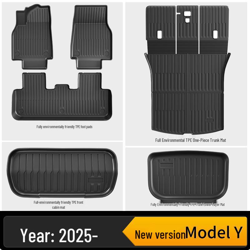 Passt für Tesla Model Y (25-Modell) Rechts- und Linkslenker: Vollständig umschlossene TPE-Fußmatten