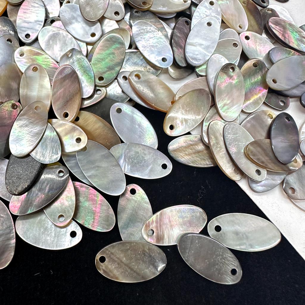 20Pcs, Natural Shell Pendant Connector, Handmade Oval Charms Connectors for Jewelry Making DIY Necklace Accessories