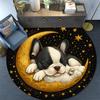Sleeping Puppy Round Area Rug,Carpet Rug for Living Room Bedroom Sofa Playroom Decor,Non-slip Floor Mat