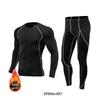 Men's Long-Sleeve Compression Training Set - Fleece Lined