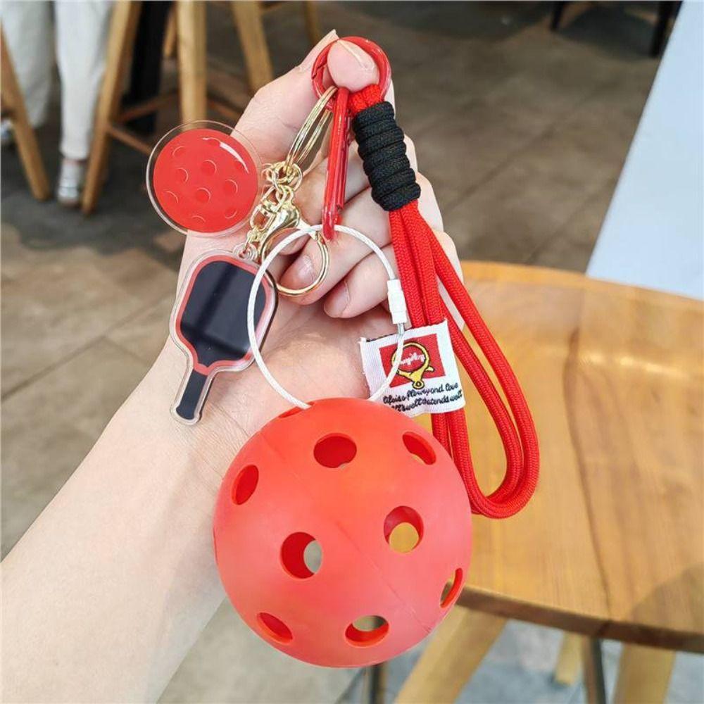 Detachable Pickleball Paddle Keychain Acrylic Fitness Series Pendant  Bag Accessories