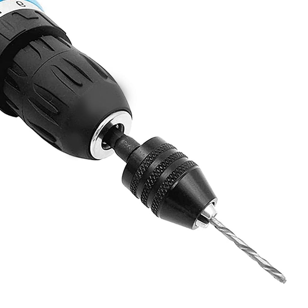 1Celsius4\ Hex Shank Drill Chuck, 3 Jaw Adapter Clamping Range Conversion Chuck for Cordless Screwdriver, Wide Compatibility with Alloy Steel Constru