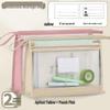 Dual-Layer Zippered Mesh File Bag for Students