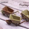 1Pc 1:12 Dollhouse Miniature Cart Trolley Mini Plastic Trailer Farm Tool Model Garden Furniture Decor Toy Kids Gift