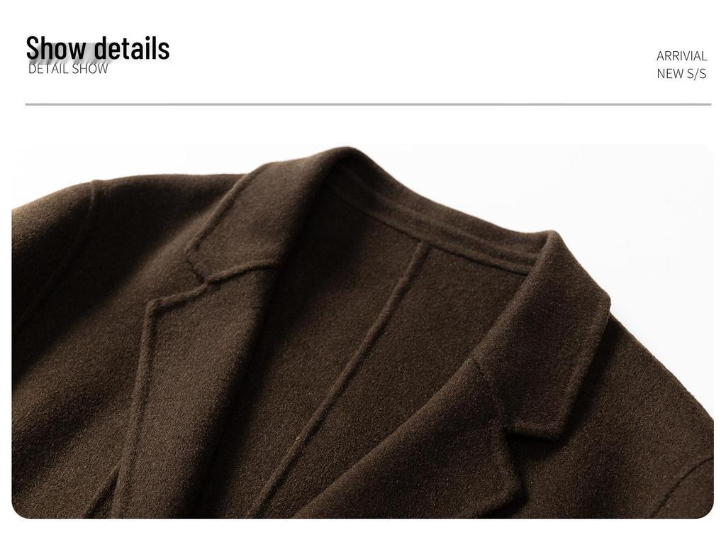 Men's AZ6645 Double-Sided Wool Coat, Mid-Length Korean Style, High-End Suit Jacket for Autumn/Winter 2025