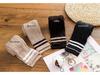 Winter Two-Stripe Cable Knit Over-the-Knee Cotton Socks - Slimming Korean Academy Style Scrunch Socks for Women
