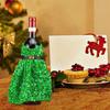 Copribottiglia di Vino di Natale Paillettes Maniche per Bottiglia di Champagne Vestito per Bottiglia di Vino per Natale Matrimoni Feste di Compleanno Forniture