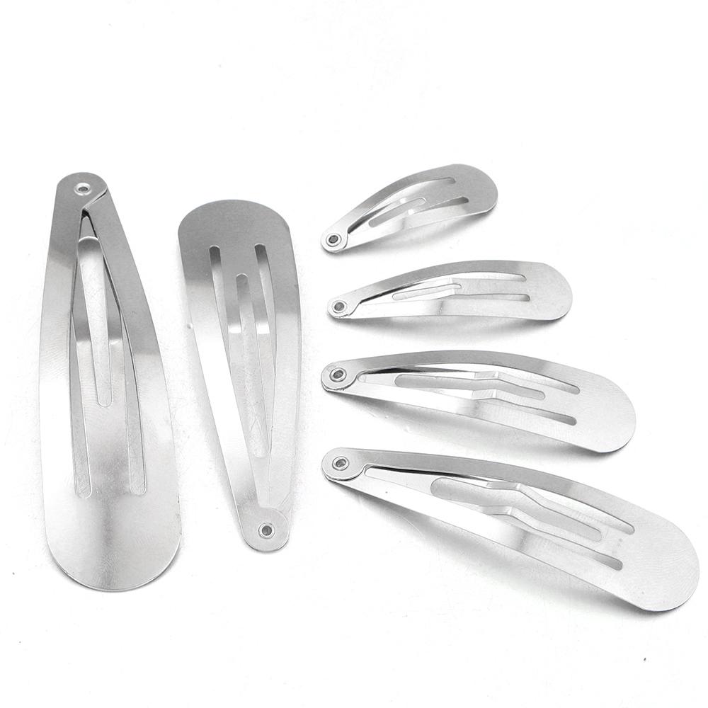 50pcs Thick Metal Hair Clips Water Drop Shaped Hairpins BB Hairclips Snap Barrettes For DIY Headwear Jewelry Making Accessories