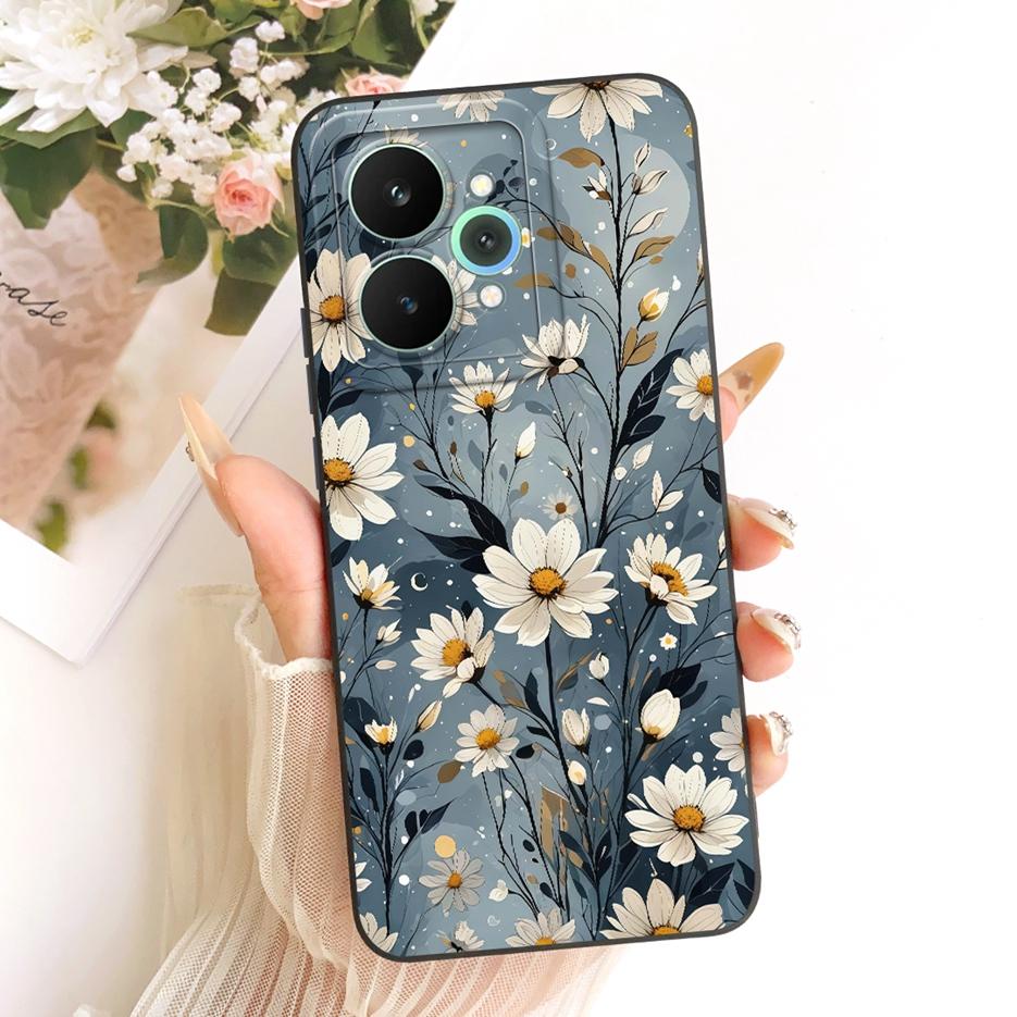 For Realme 15 Pro Case Realme15 RMX5106 Luxury Flowers Cartoon Cover Soft TPU Matte Phone Case For Realme 15T Realme15T 5G Shell