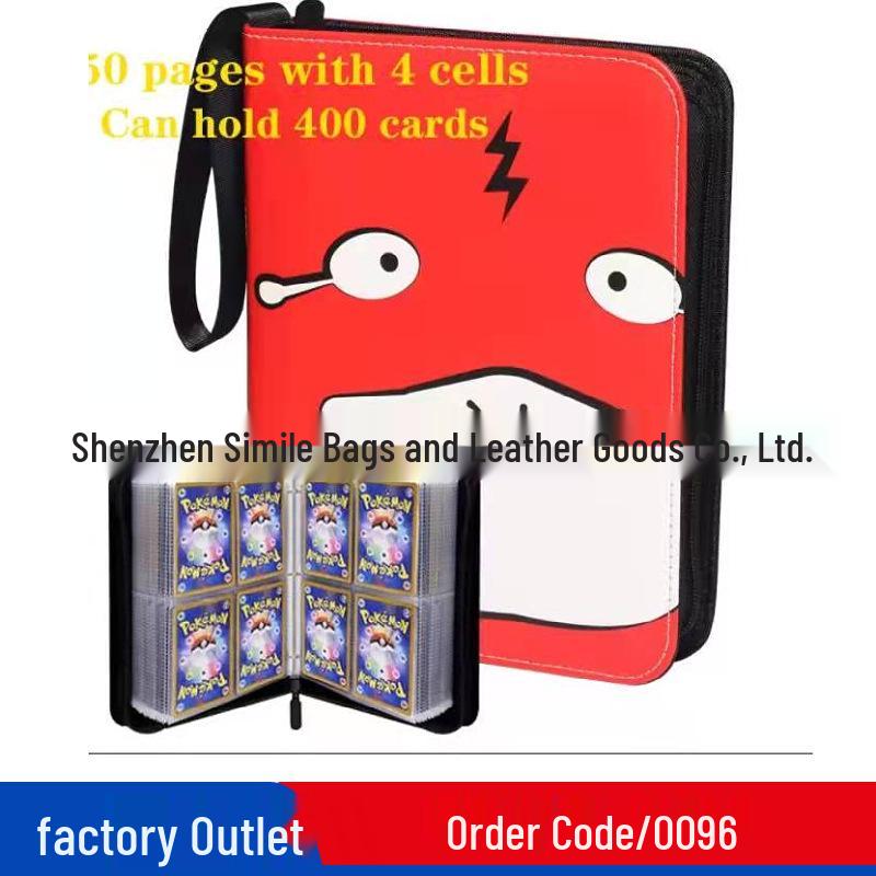 Pokémon Cartoon PU Game Card Collection Book with 4-Grid and 9-Grid Layouts