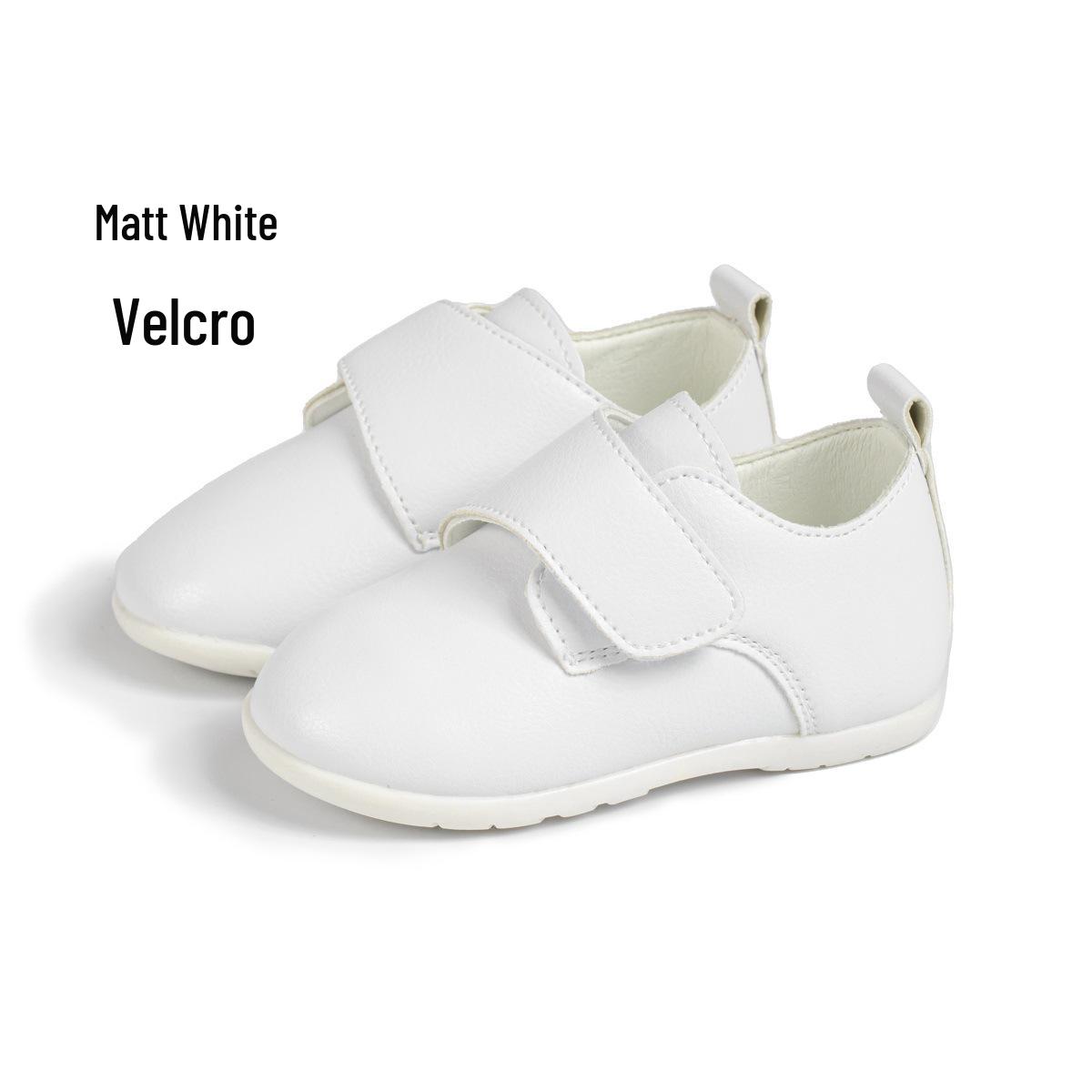 Kids Non-Slip PU Leather Velcro Dress Shoes for Boys & Girls - Soft Sole Toddler Shoes