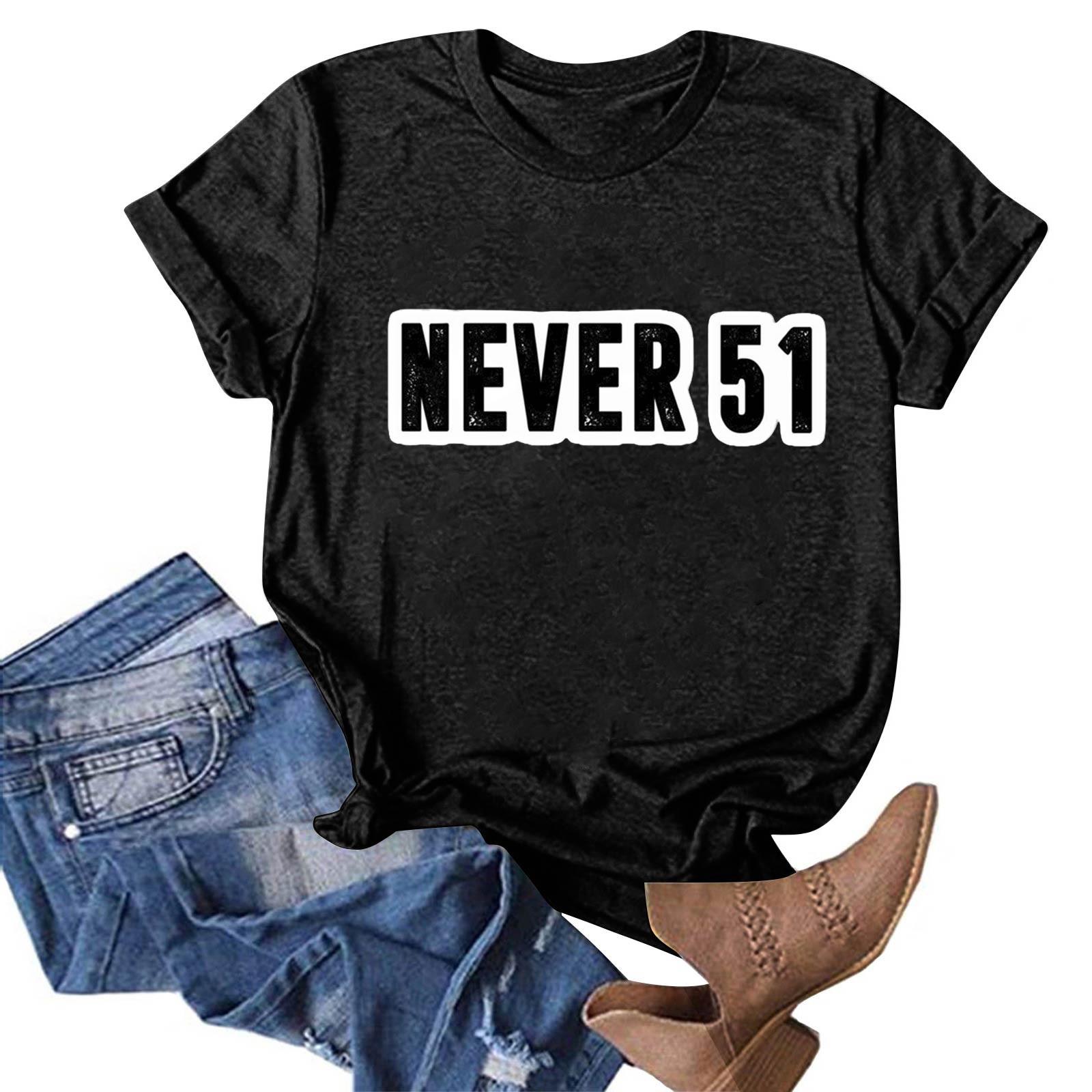 

Женская повседневная модная уличная футболка с коротким рукавом Canada Never 51 State Around S чёрный