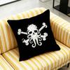 For Fish Cat Skull Pirate Jack Rackham Jolly Roger Throw Pillow Cover Case Custom Decorative Pillowcase Accent Cushion Covers
