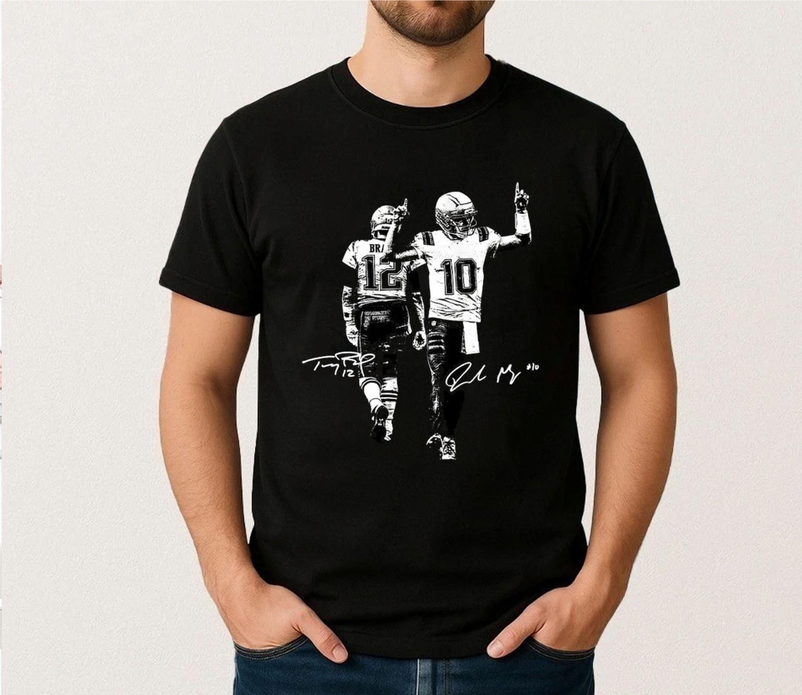 Drake Maye & Tom With Signature T- Shirt, Football Tee XXXL