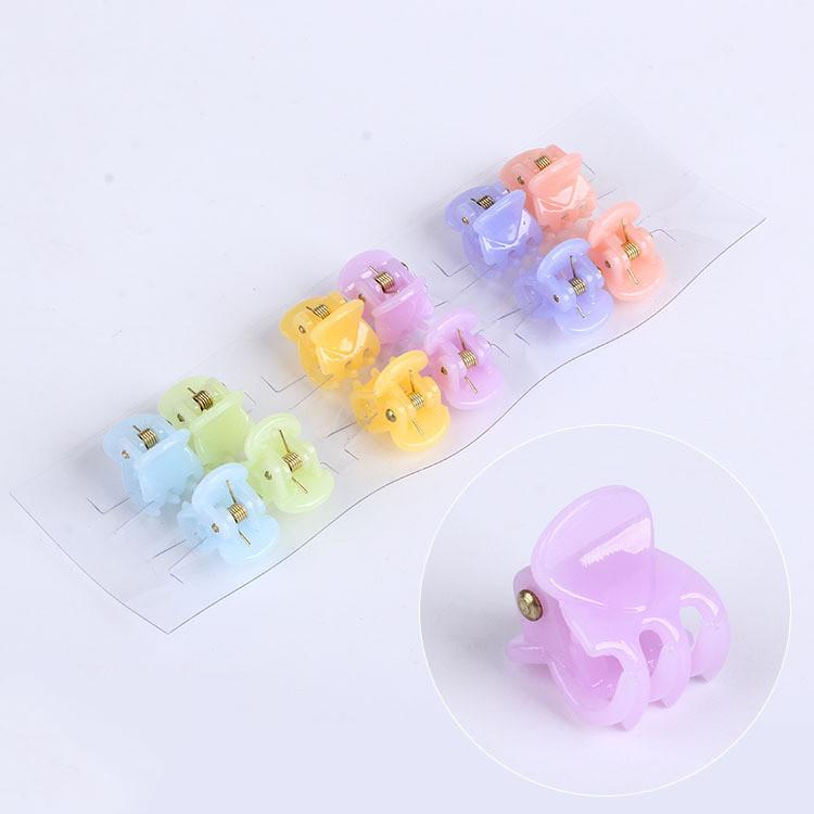 12 stk Sweet Mini Plastic Claw Barrettes For Kvinner Jenter Hårklemmer Hår Krabbeklemmer Styling Sminkeverktøy Koreansk hårtilbehør