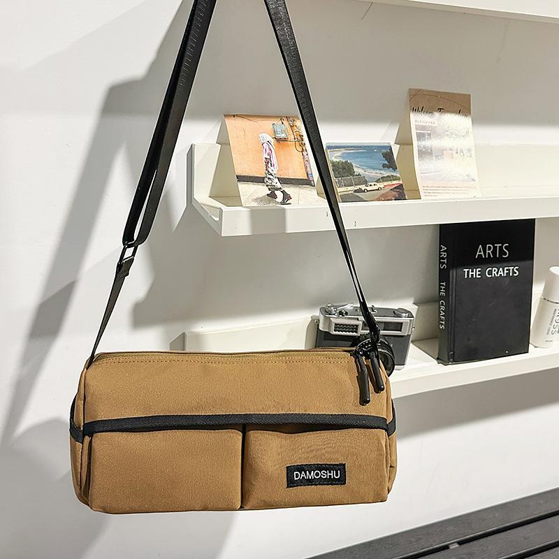 

Nylon bag women s large-capacity new summer versatile messenger bag leisure sports style pillow bag коричневый