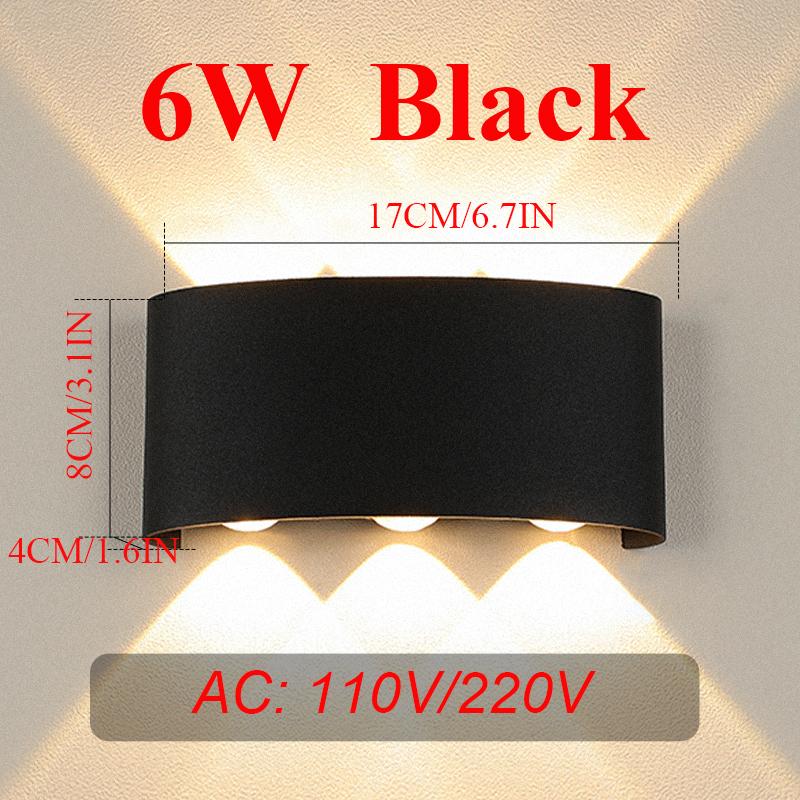 Lămpi de perete cu LED Aplică de perete interioară IP65, aluminiu, rezistent la apă, pentru interior, exterior, lămpi de perete, pentru exterior, pentru sufragerie