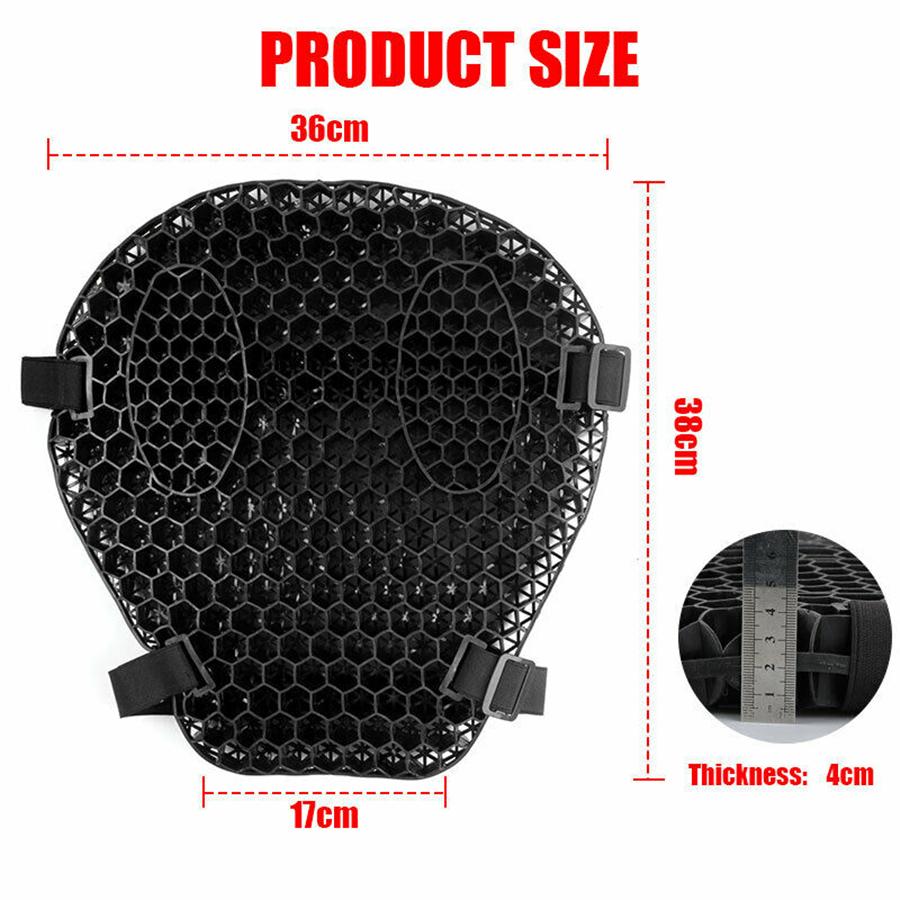 3D Gel Universal Honeycomb Motorcycle Cushion Shock Relief Massage Absorption Br