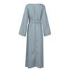 Feste, weiche, lockere Robe, atmungsaktiv, für Damen, langärmelig, langes mittleres Kleid, muslimische Robe