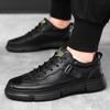 Fashion Cool Men Walking Shoes Leather Male Casual Sneakers Breathable Walking Lace-Up Skate Footwear 2025 New Male Comfortable Flats