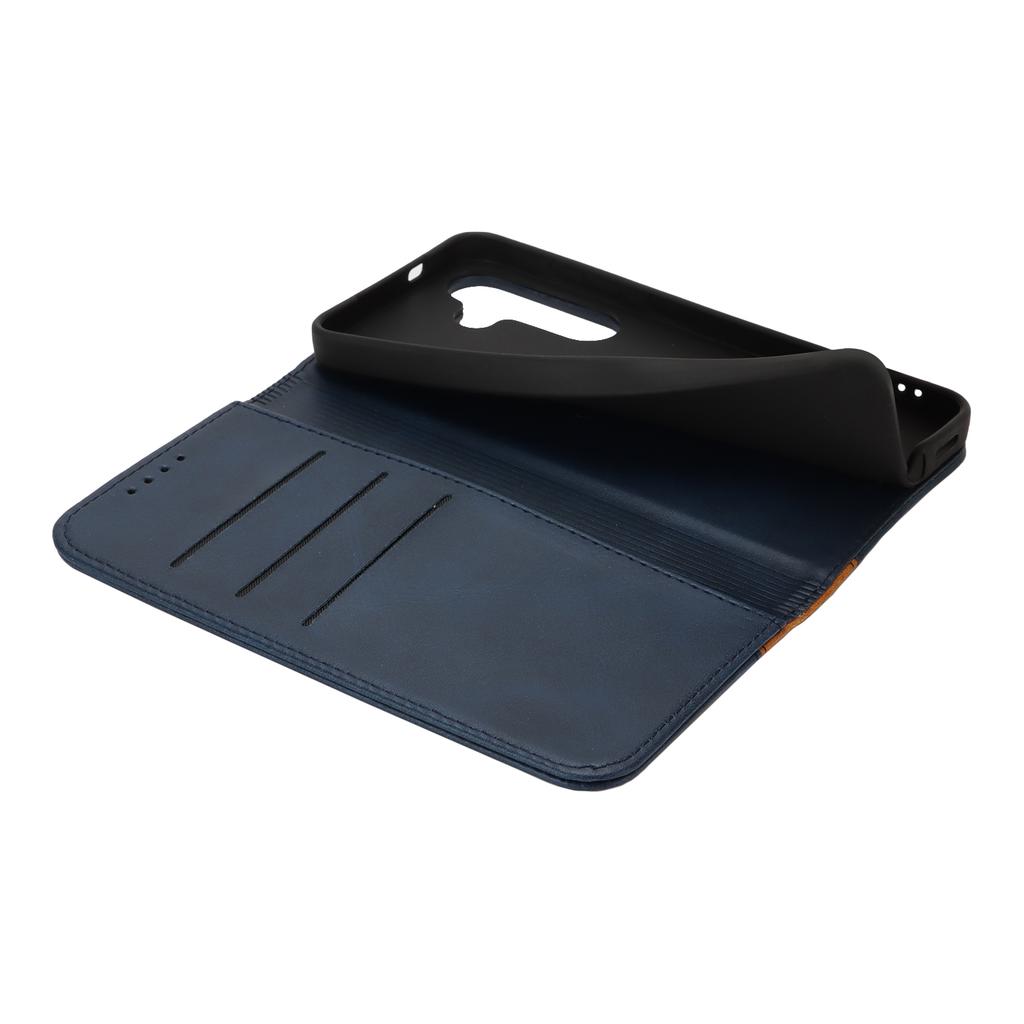 For Samsung Galaxy S25 Case Calf Texture 3 Card Slots Color Splicing Leather Phone Cover