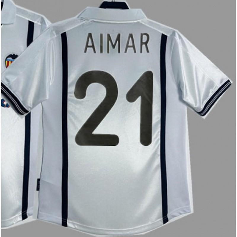

00-01 Valencia Retro Jerseys Football Clothes Classic Nostalgic Aimar Competition Training Short Sleeves XXL